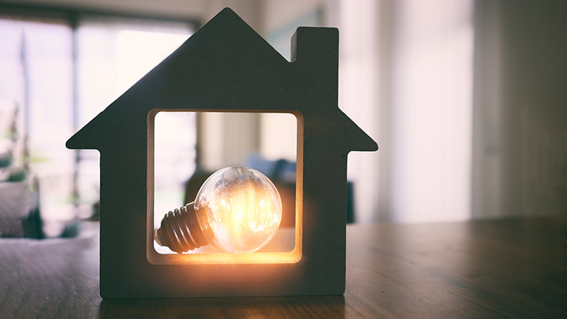 boletín eléctrico - casita con bombilla